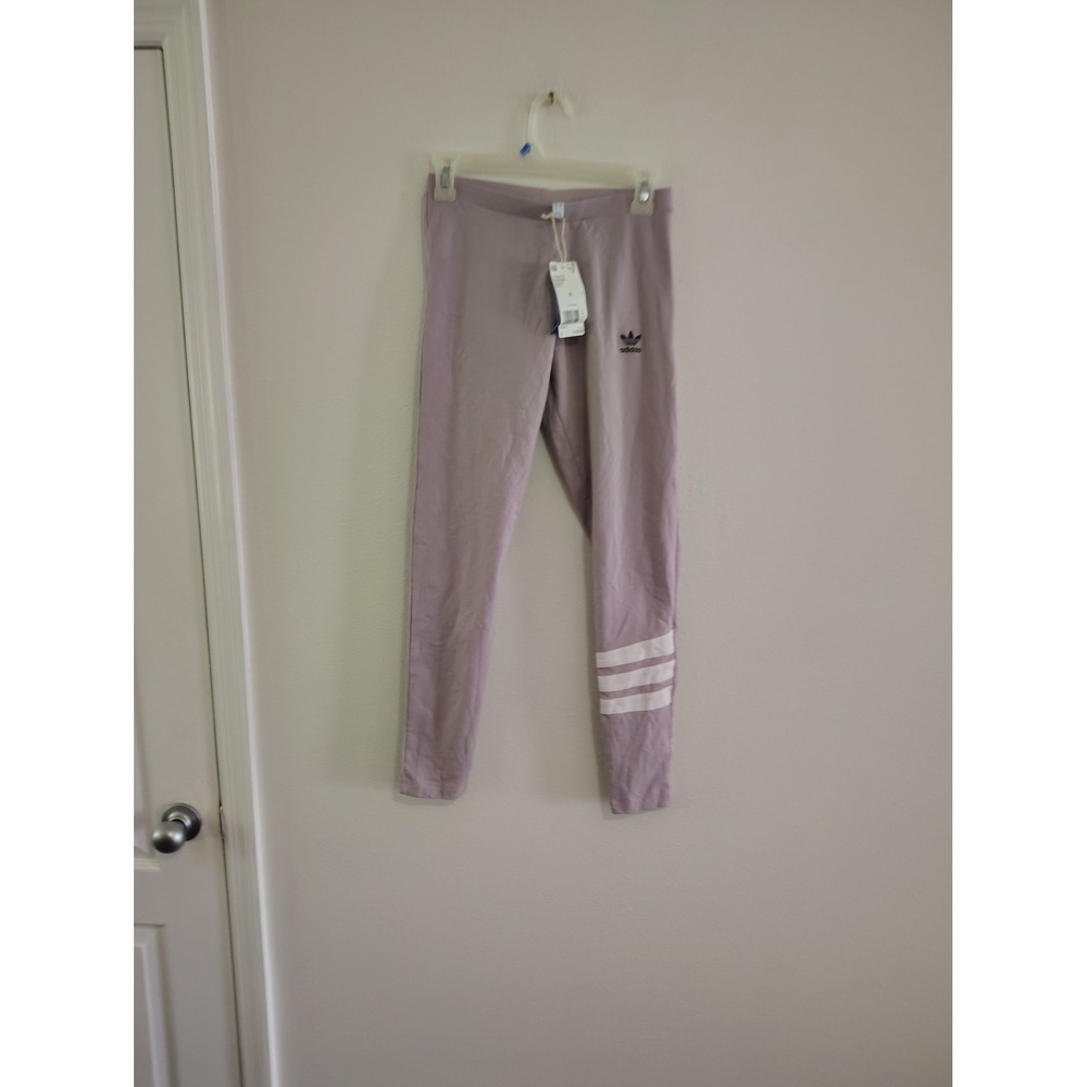 Adidas Originals Womens Tights DU9604 Mauve Purple 3 Stripe Leggings Small NWT